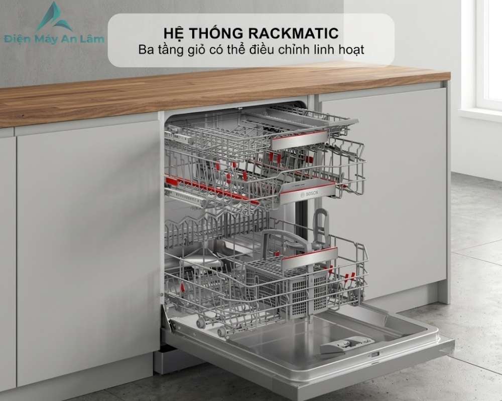 Hệ Thống Giàn Rửa Máy rửa chén Bosch SMS8ZDI86M
